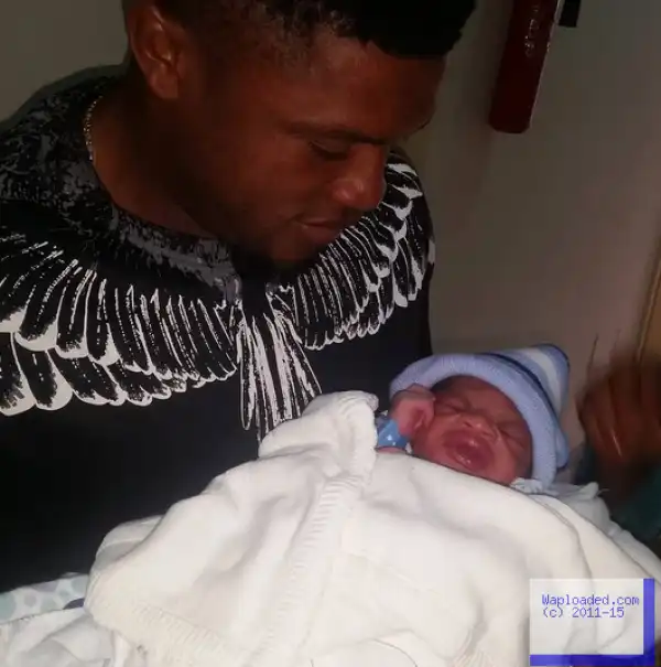 Photos: Footballer Salami Gbolahan And Wife Welcome Son